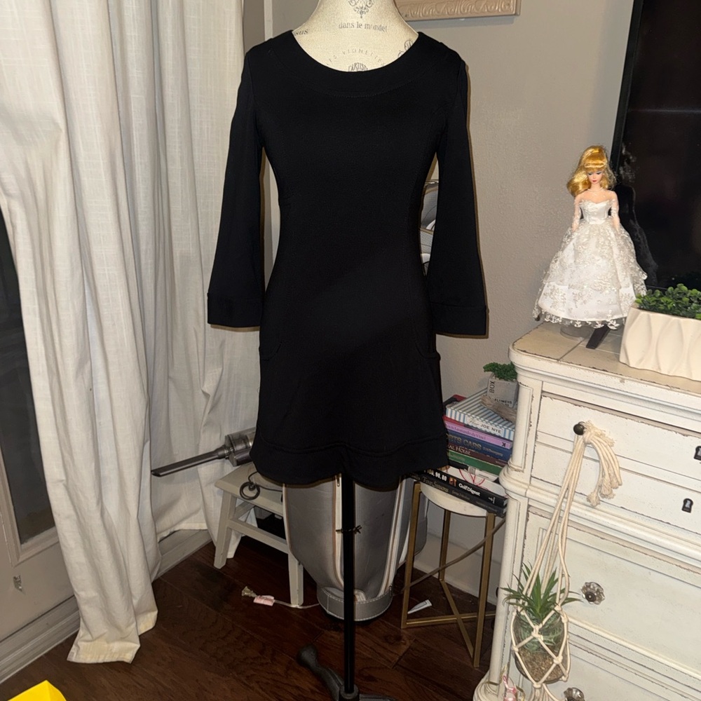 Max Studio Black Fitted Quarter Length Sleeve Dre… - image 2